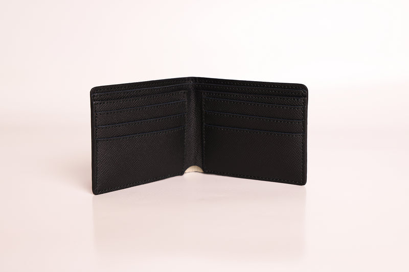 opened Billfold wallet in saffiano leather