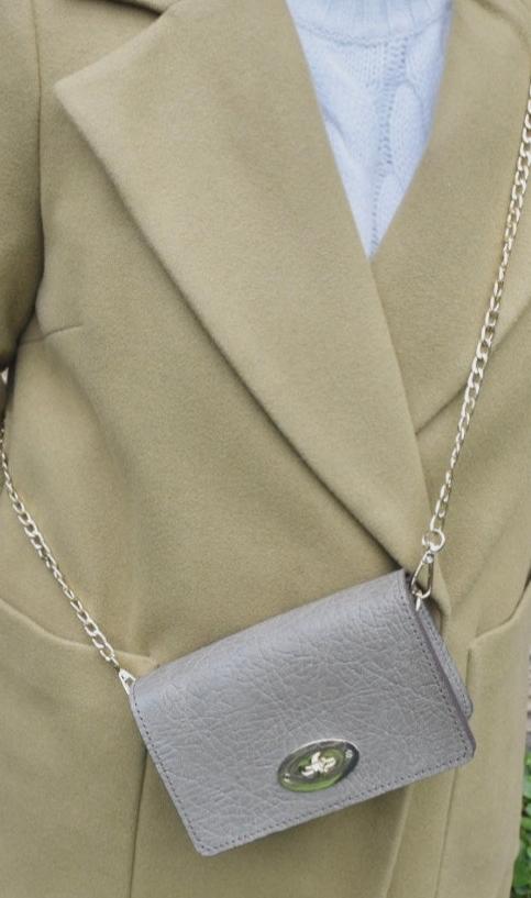 Grey Mini Luna bag, shoulder bag for lady