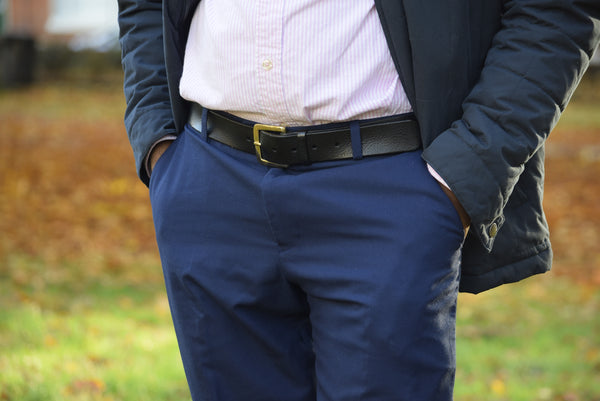 Black belt with brass buckle